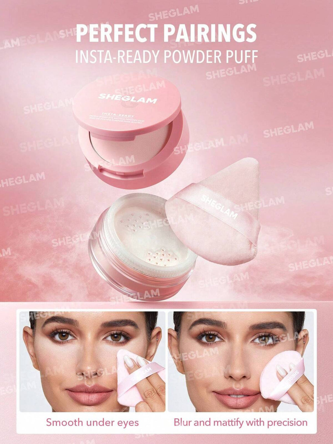 Sheglam Insta-Ready Face & Under Eye Setting Powder Duo-Bubblegum