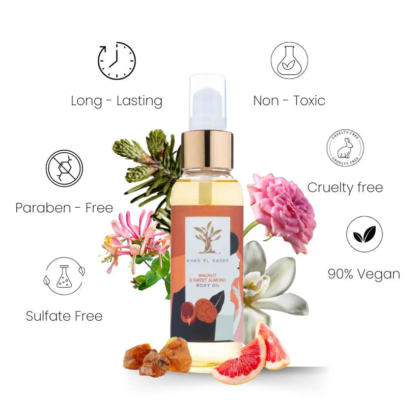 Khan El Kaser Body Oil - Sweet Almond and Walnut
