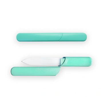 Optimal Double-Sided Glass Nail File With Cover Green
