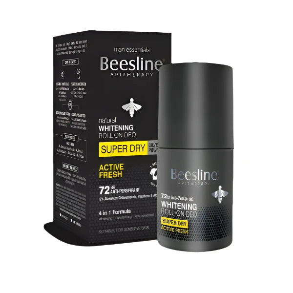 Beesline Men's Whitening Roll-On - 72hr - Active Fresh
