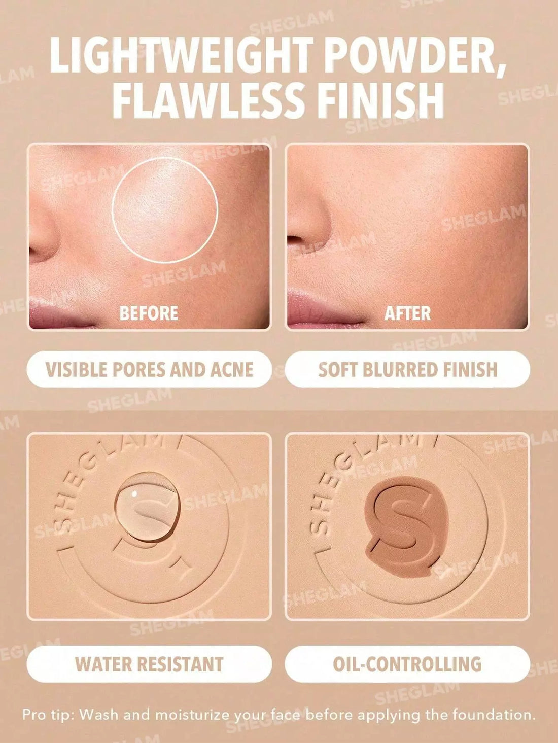 Sheglam Skin-Focus High Coverage Powder Foundation-Nude