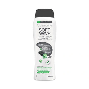 Cosmaline Soft Wave 5 In 1 Anti-Dandruff Shampoo and Conditioner (With Menthol & Charcoal)