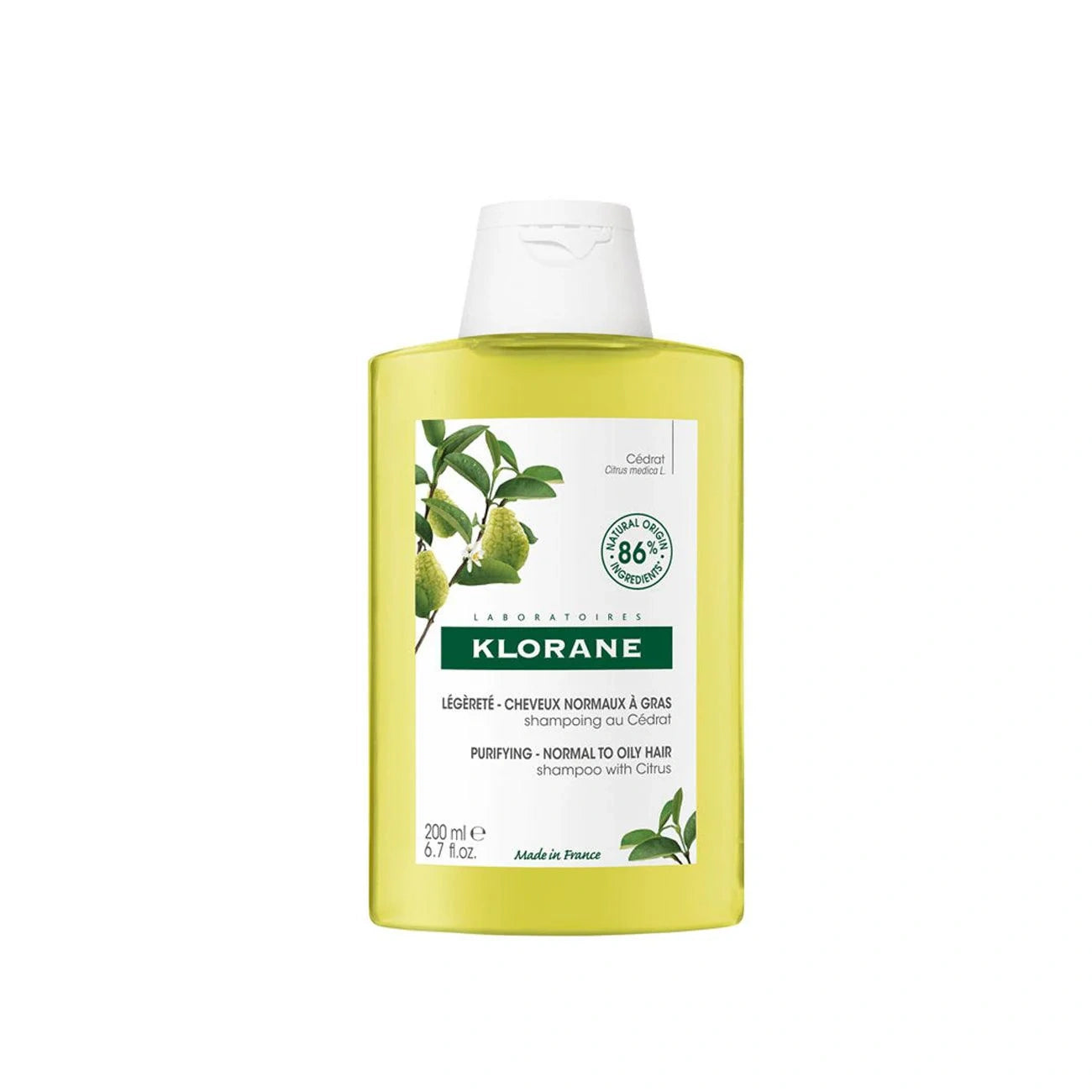 Klorane Purifying Shampoo with Citrus Pulp - Normal to Oily Hair