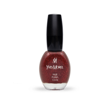 Yves Morel Nail Polish 81 – Dark Tan Red Glitter