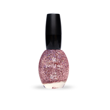 Yves Morel Nail Polish 502 – Copper Rose Pink Glitter