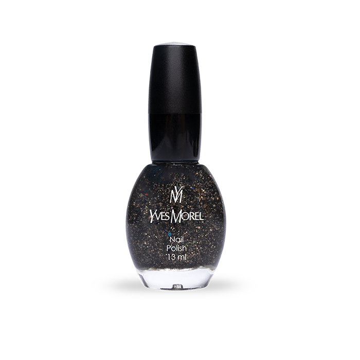 Yves Morel Nail Polish 500 – Thunder Black Glitter