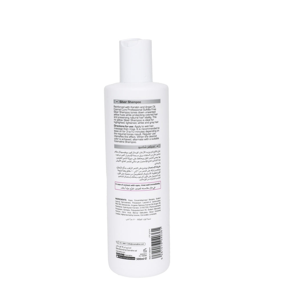 Cosmal Cure Professional Silver Shampoo For Highlighted/Lightened/White/Grey Hair