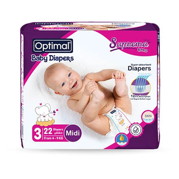 Optimal Baby Diapers 3 (4-9 Kg)-22 Pcs Midi