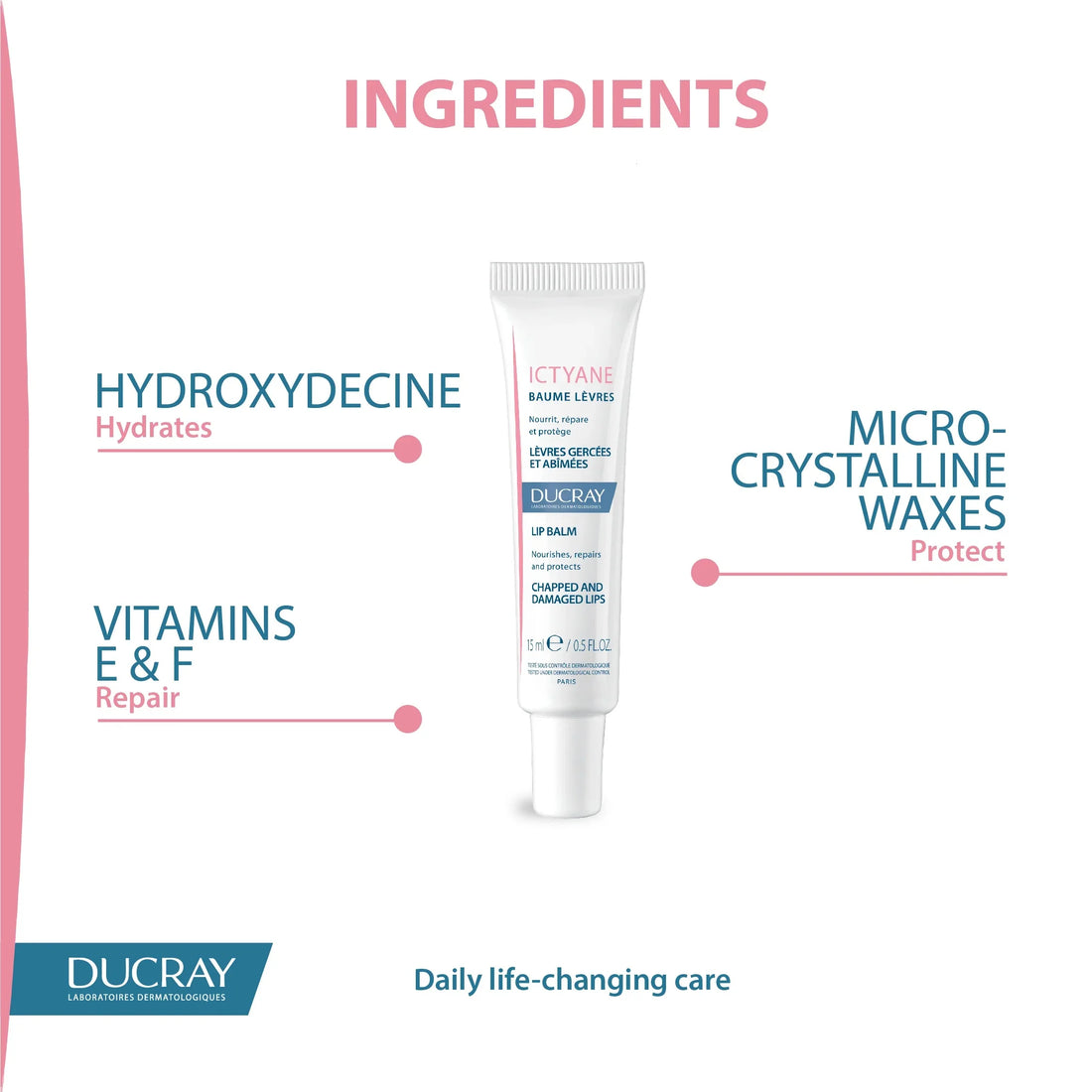 Ducray Ictyane Hydrating Lip Balm For Dry Lips